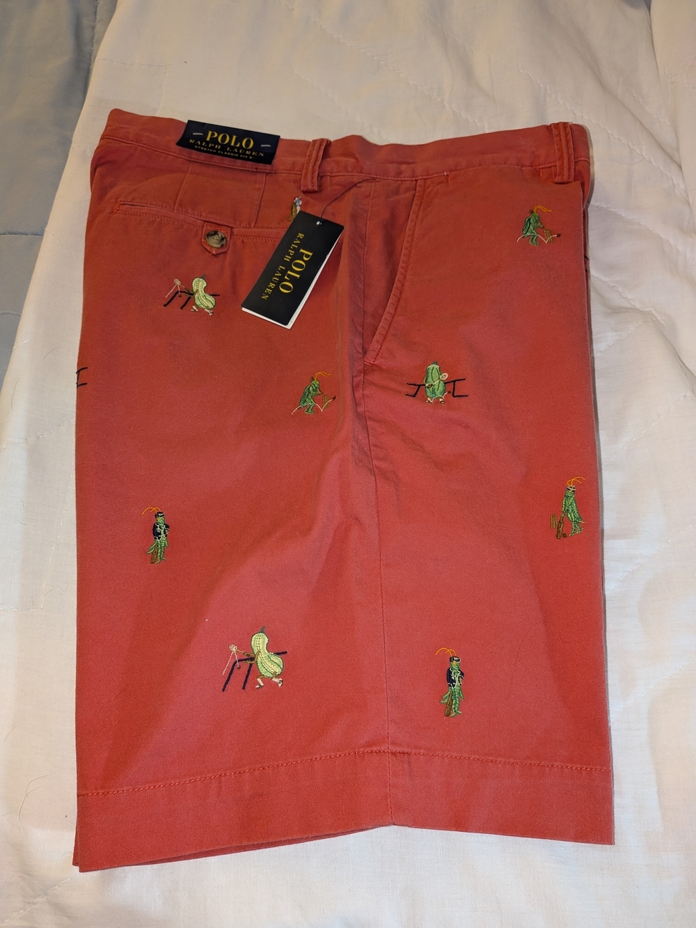 Ralph Lauren Burnt Orange Embroidered Novelty Shorts